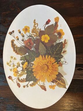 Vintage Oval Wood Tray, melamine casserole stand